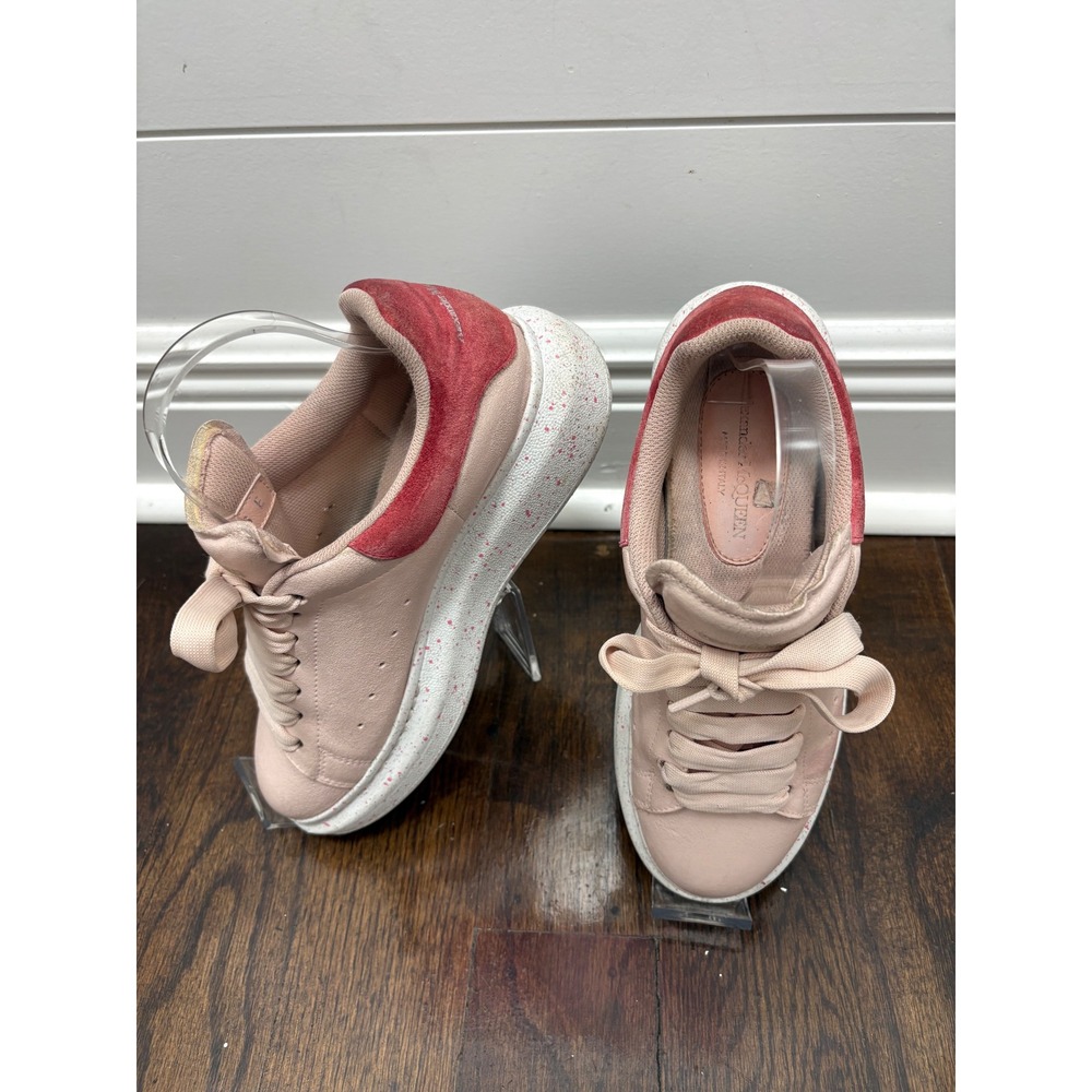 Alexander McQueen Women's Oversized Suede Sneakers Size 36 EU/ 6 US Cream Pink